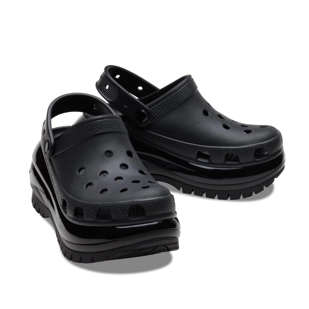 Crocs Unisex Mega Crush Clog Platform Black Sandal Men’s 7/Women’s 9 - Picture 2 of 11